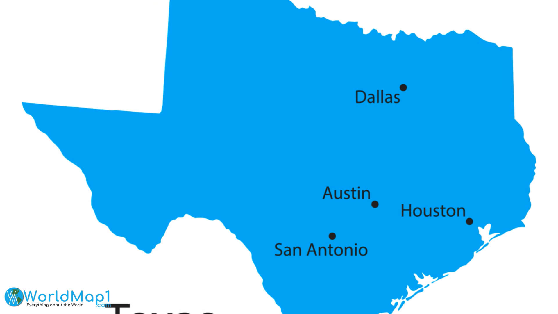 Map of Texas and Largest Cities